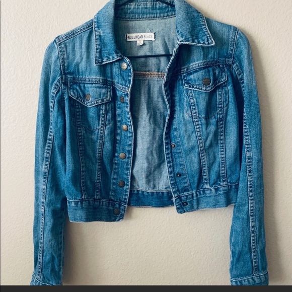 Black Cropped Denim Jean Jacket 